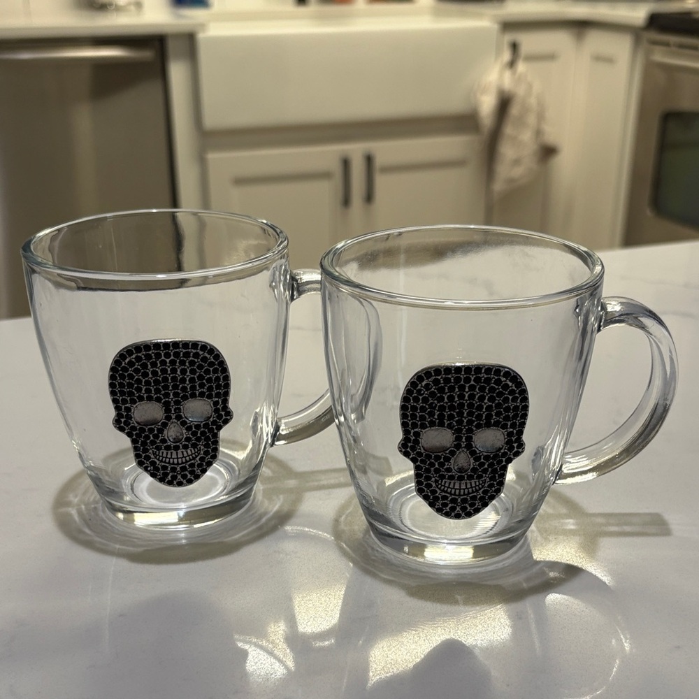 Skull Design Glass Mugs